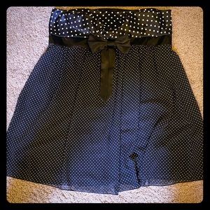 Torrid Black and white polka dot strapless dress